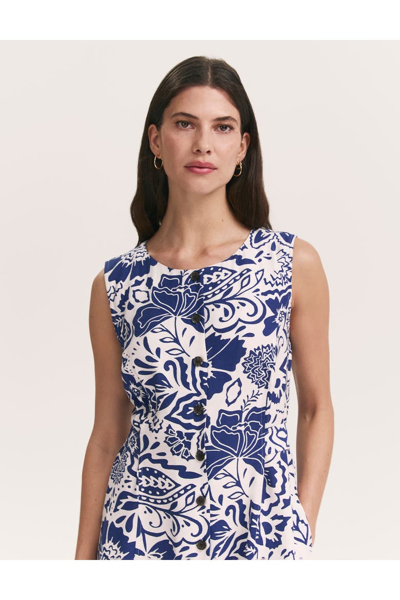 Aimee Floral Midi Dress, Alternate, color, Navy Flower