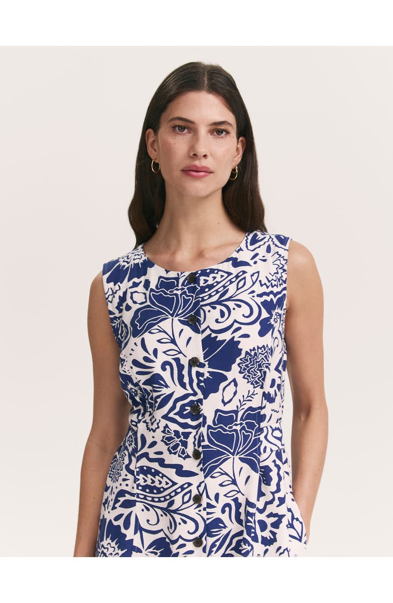 Finery London Aimee Floral Midi Dress, Alternate, color, Navy Flower