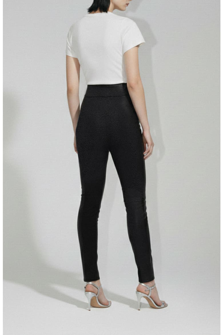 Gigi Stretch Leather Leggings, Alternate, color, Black