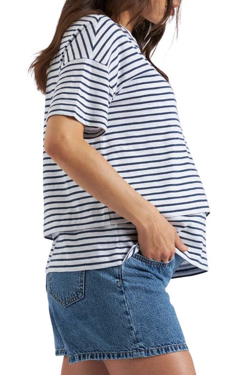 Ripe Maternity Claudette Nursing Tee In White Ink