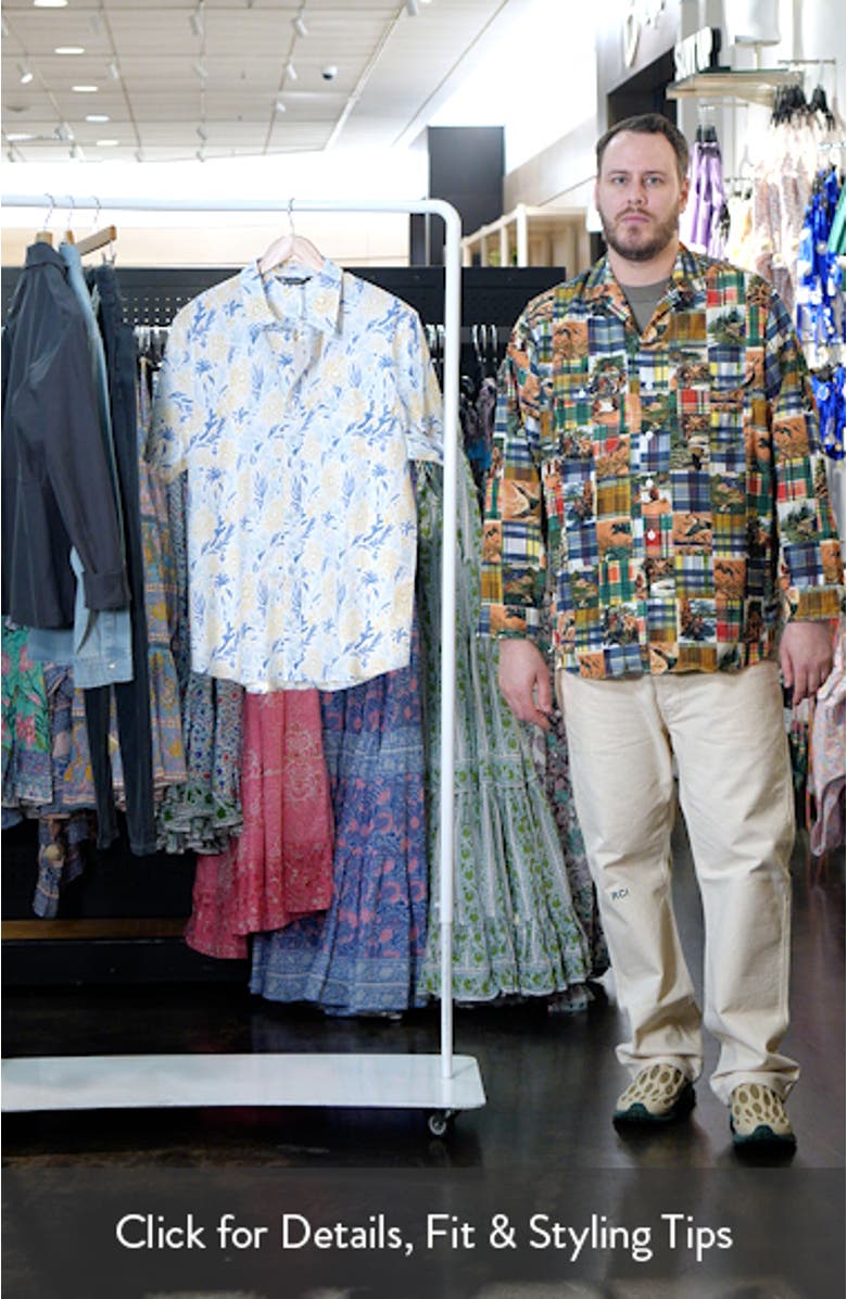 Souvenir City Short Sleeve Stretch Cotton Button-Up Shirt, sales video thumbnail