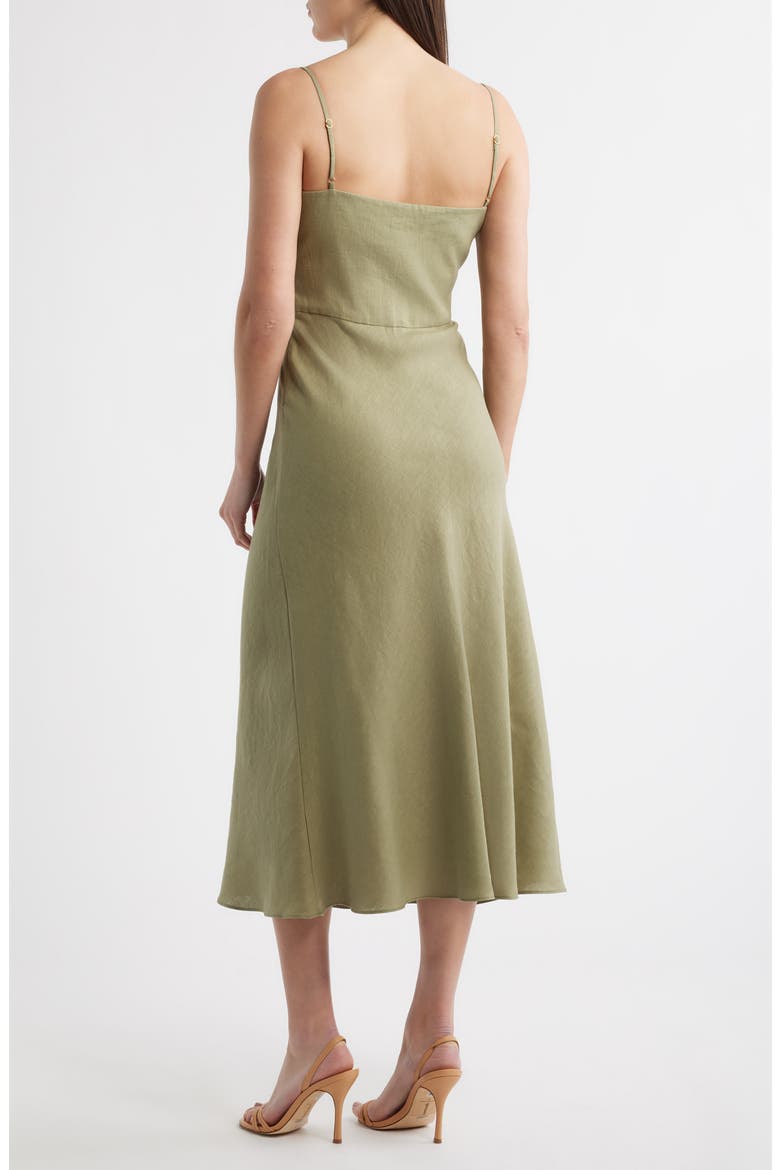 Jada Cutout Detail Linen Dress, Alternate, color, CYPRESS