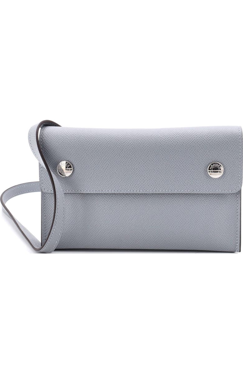 Pre-Owned Hermes Hermesnap Wallet Bag Epsom, Main, color, Gris Pantin
