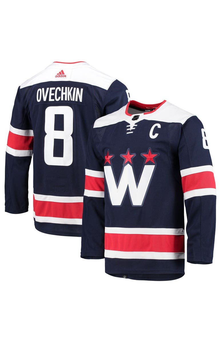 adidas Men's adidas Alexander Ovechkin Navy Washington Capitals Alternate Primegreen Authentic Player Jersey, Main, color, 