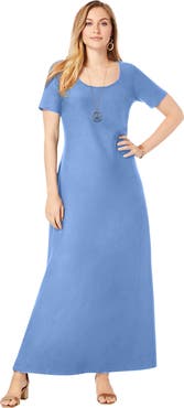 Jessica London Stretch Cotton T-Shirt Maxi Dress