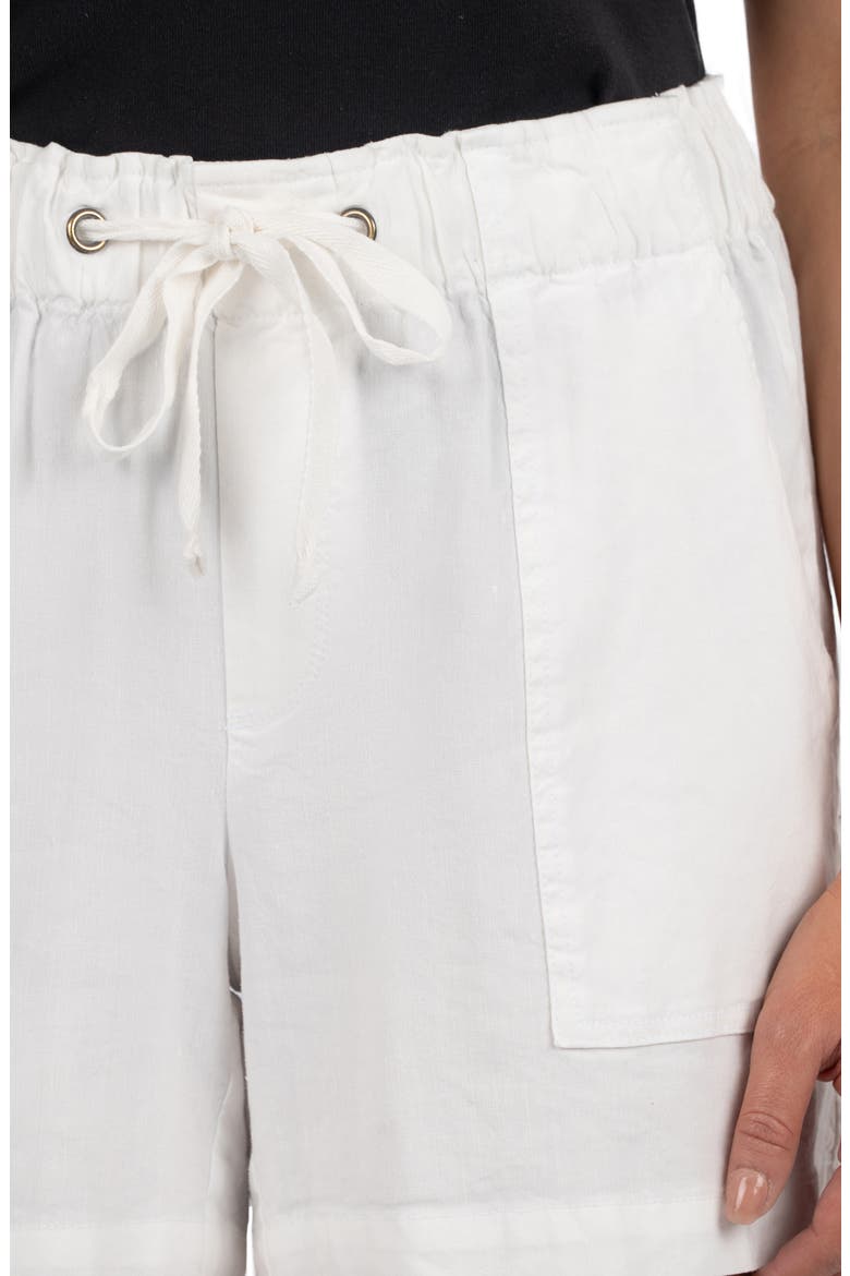 Katana Drawstring Linen Blend Shorts, Alternate, color, WHITE JM