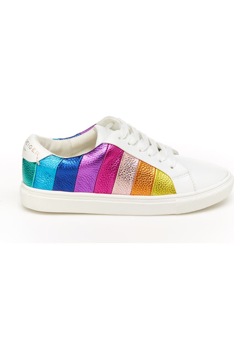 Kurt Geiger London Kurt Geiger Mini Lane Stripe Leather Sneaker, Alternate, color, White