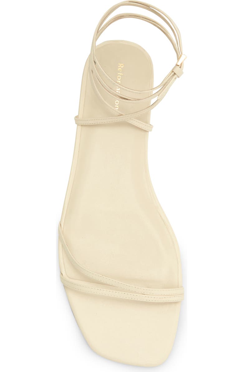 Reformation Magalie Ankle Tie Flat Sandal, Alternate, color,
