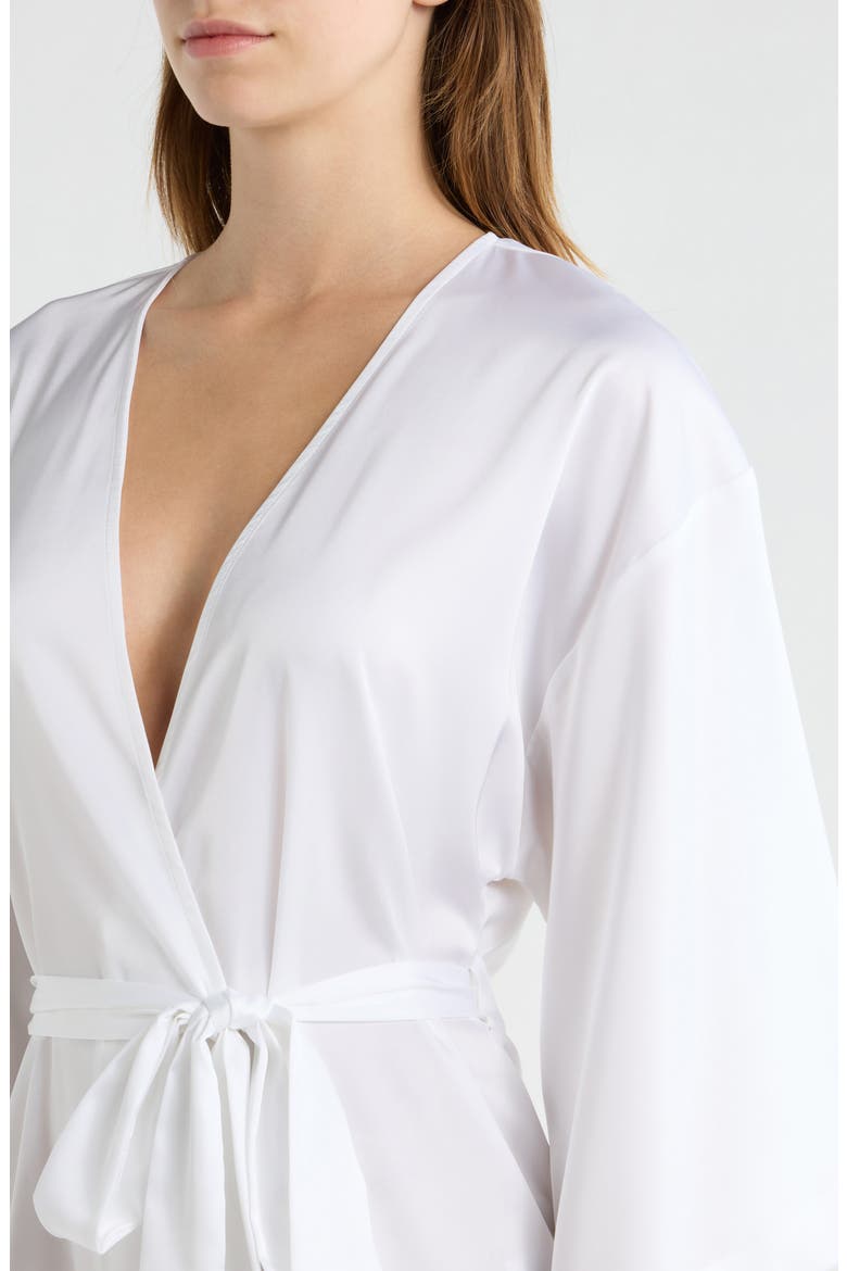 Get Ready with Me Satin Robe, Alternate, color, WHITE