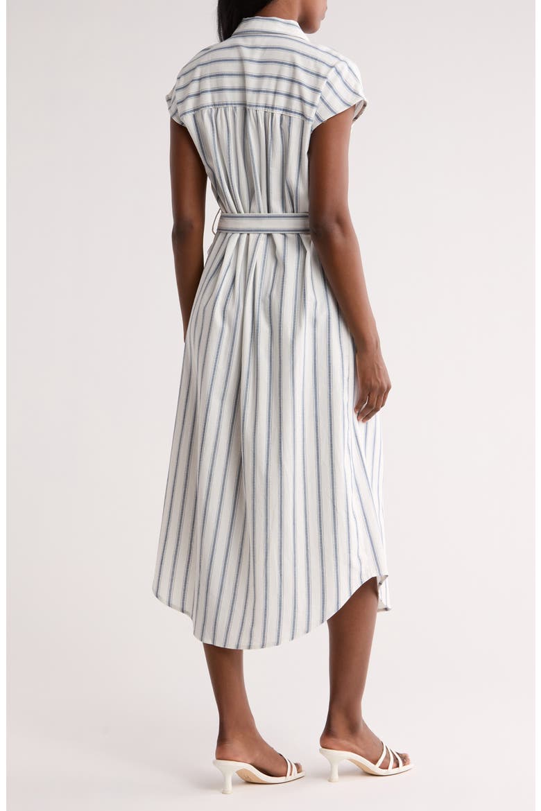 Stripe Cap Sleeve Shirtdress, Alternate, color, DENIM BLUE