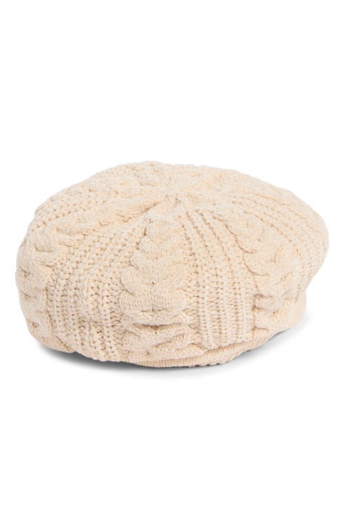 Nine West Chenille Slouchy Cable Knit Cap In Neutral