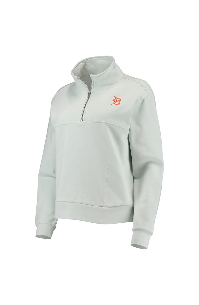 THE WILD COLLECTIVE Women's The Wild Collective Light Blue Detroit Tigers Two-Hit Quarter-Zip Pullover Top, Alternate, color,