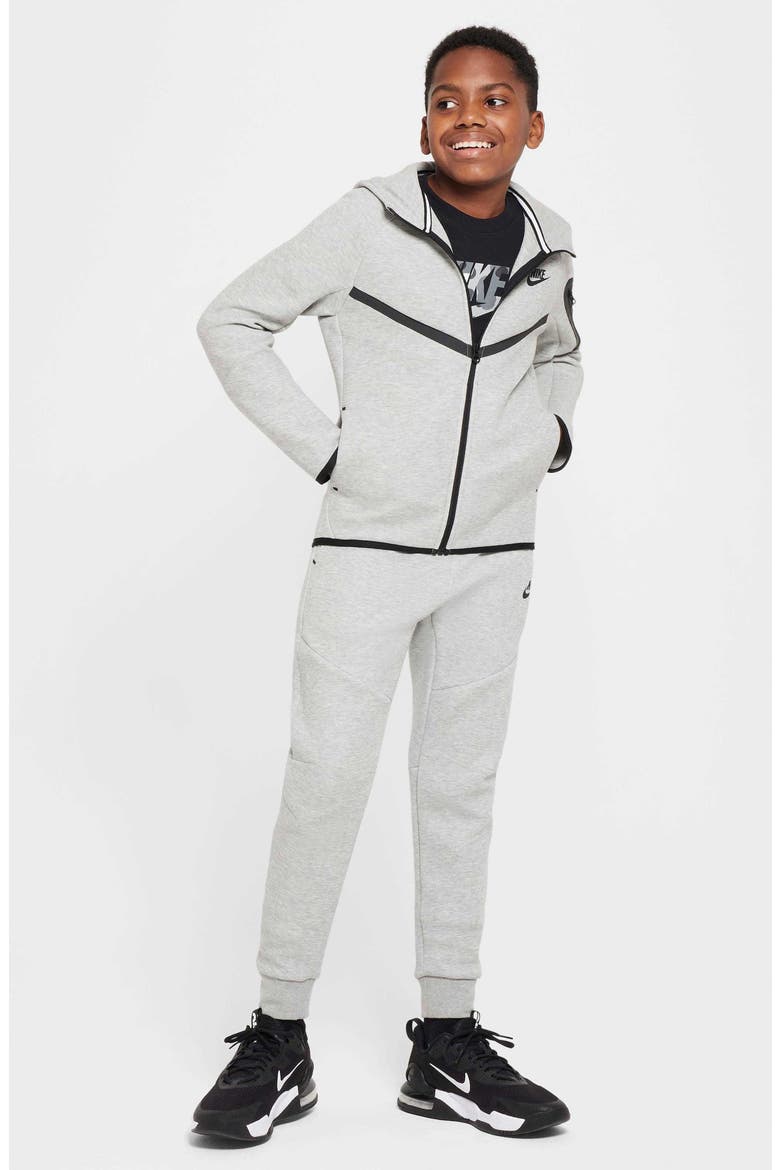 Kids' Sportswear Tech Fleece Full Zip Jacket, Alternate, color, 063 DARK GREY HEATHER/BLACK