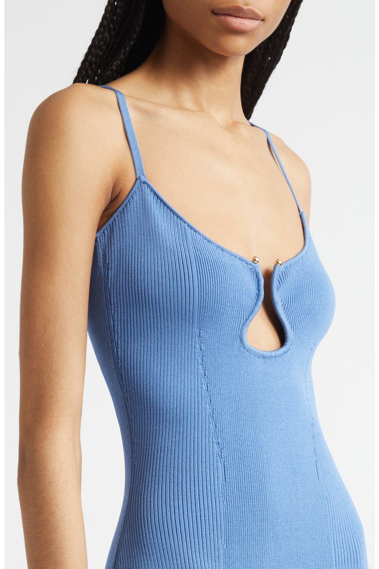 Sloan Sculpted U-Neck Rib Midi Dress, Alternate, color, CORNFLOWER BLUE