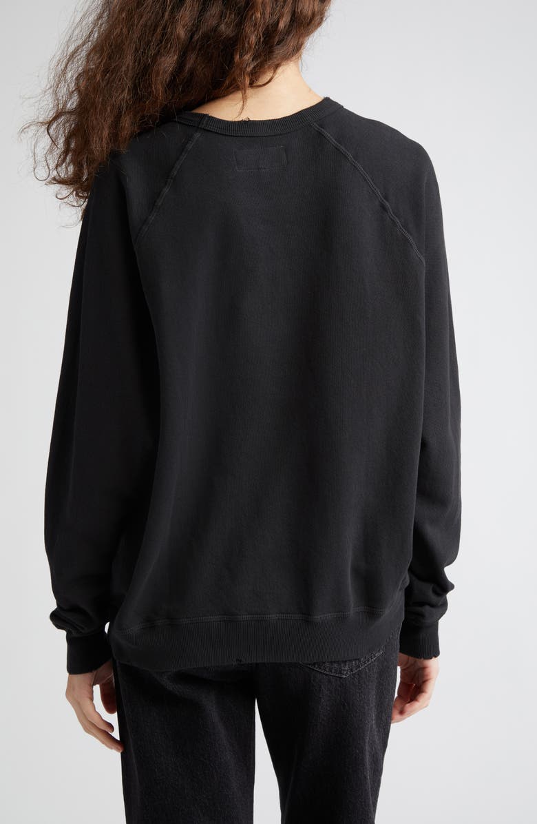 THE GREAT. College French Terry Sweatshirt, Alternate, color, Almost Black