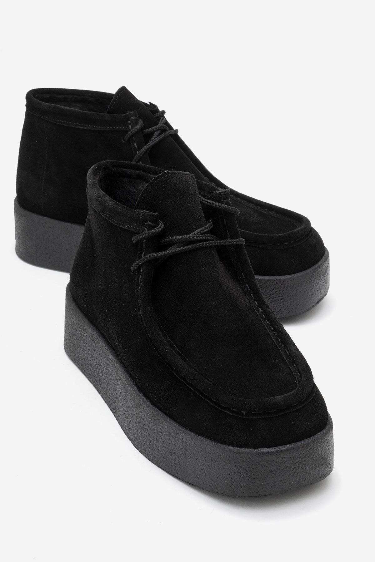 Forever & Always Shoes Melia Leather Platform Boot, Alternate, color, Black Suede