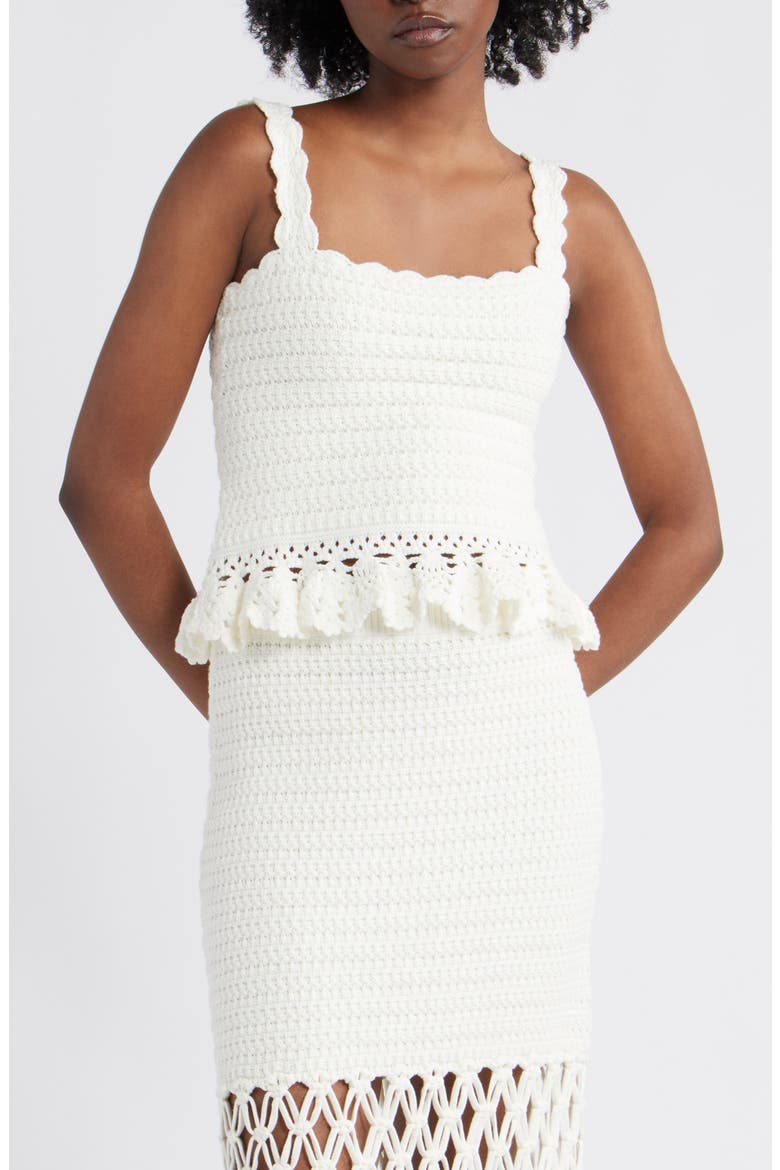 Estefania Cotton Blend Sweater Tank, Main, color, WHITE