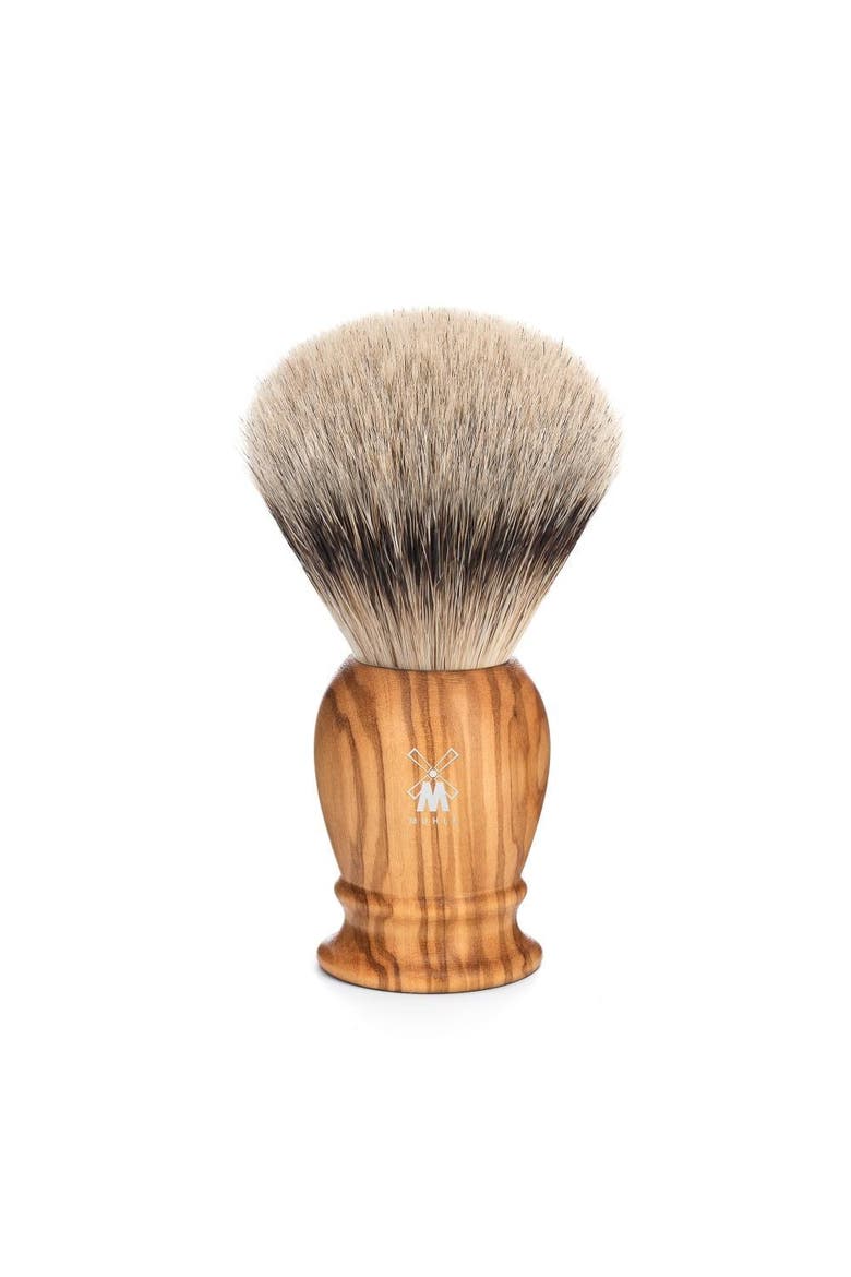 Classic Large Olive Wood Silvertip Badger Shaving Brush, Main, color, Olive Wood