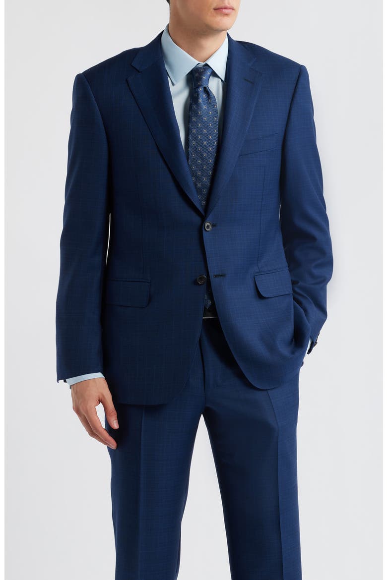 Siena Regular Fit Navy Check Super 150s Wool Suit, Alternate, color, NAVY