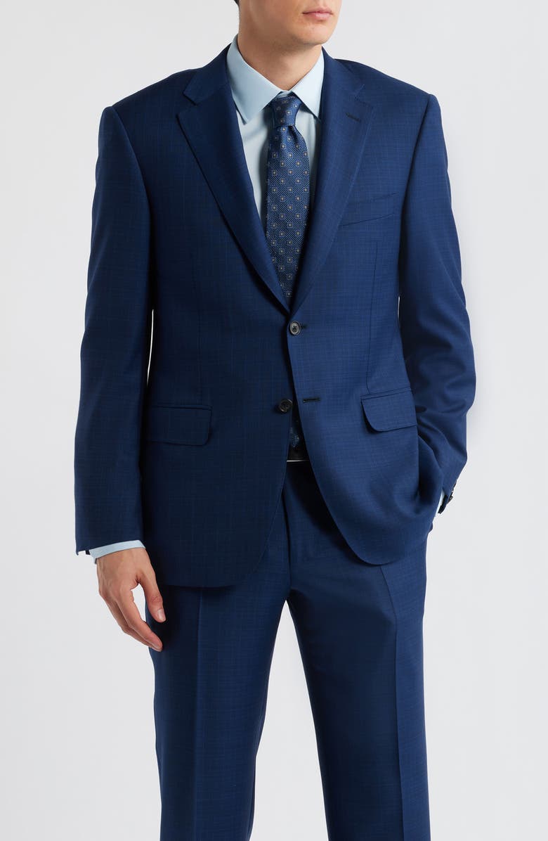 Canali Siena Regular Fit Navy Check Super 150s Wool Suit, Alternate, color, Navy