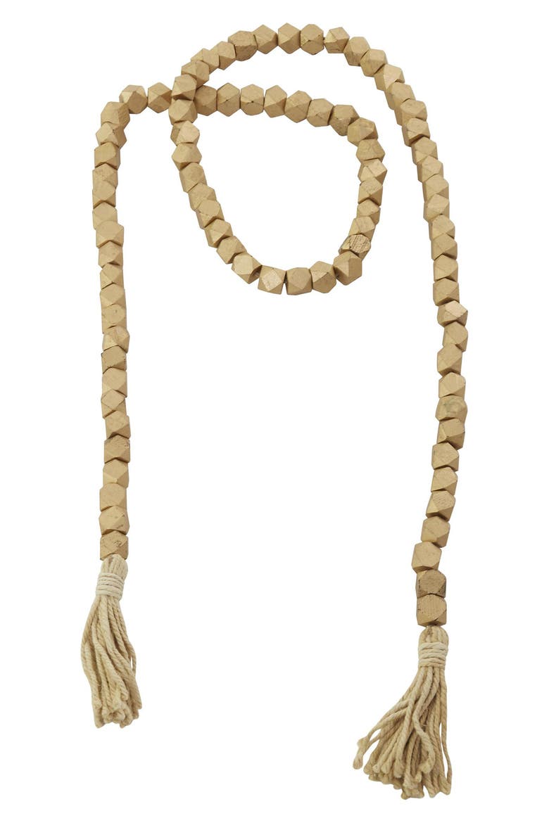 Bohemian Wood Beaded Tassel Garland, Main, color, GOLD