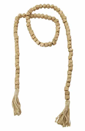 WILLOW ROW Bohemian Wood Beaded Tassel Garland