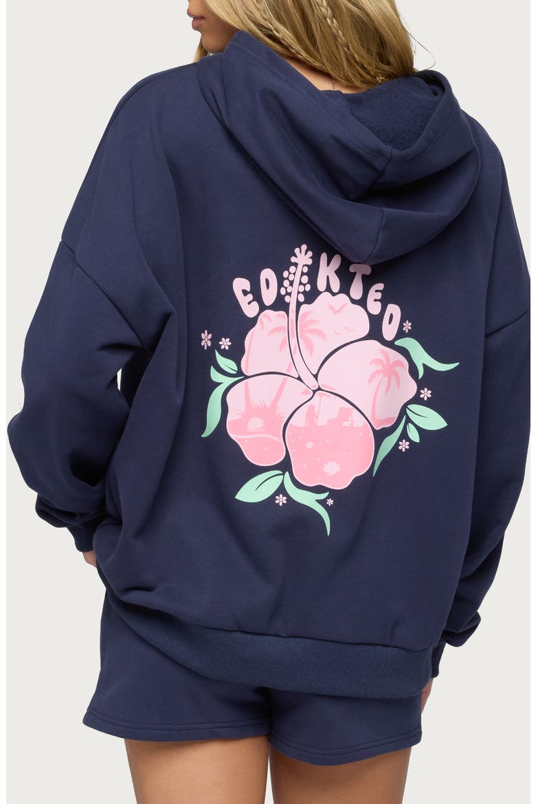 Beach Bloom Hoodie, Alternate, color, NAVY