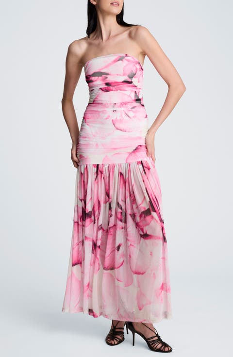 Strapless Floral Maxi Dress