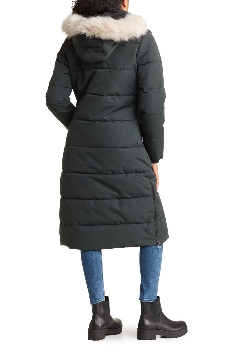 Winter Long Parka with Faux Fur Trim, Alternate, color, SPRUCE
