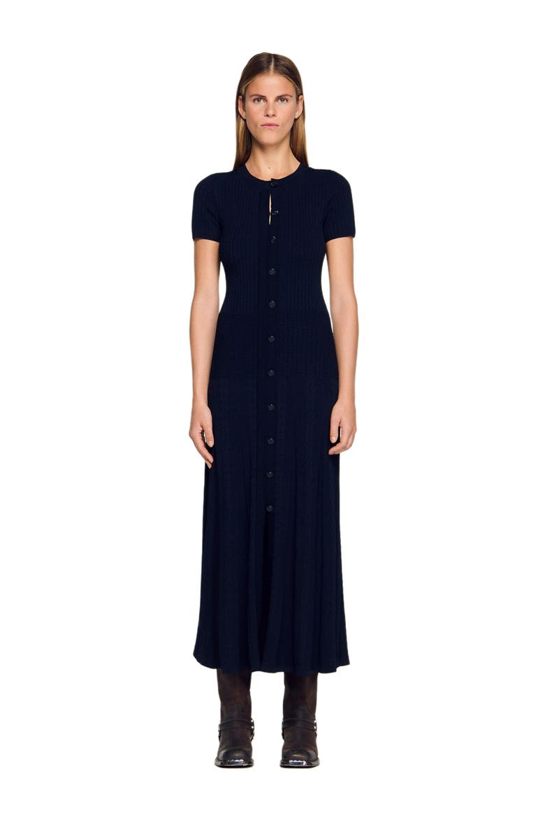 Knit maxi dress, Main, color, Navy blue