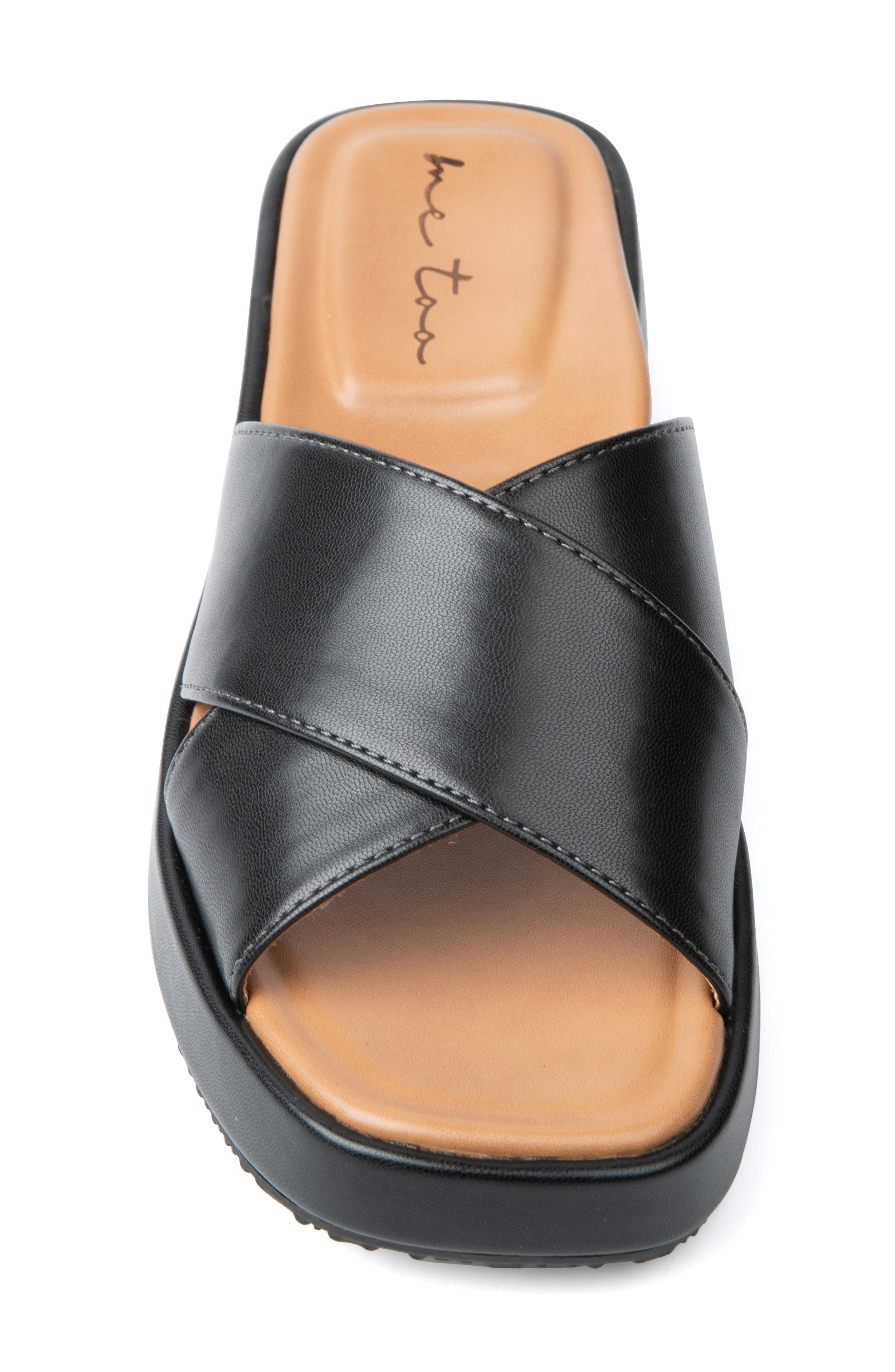 Me Too Linzi Platform Slide Sandal, Alternate, color, Black