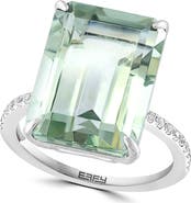 EFFY Sterling Silver Green Quartz & White Topaz Ring