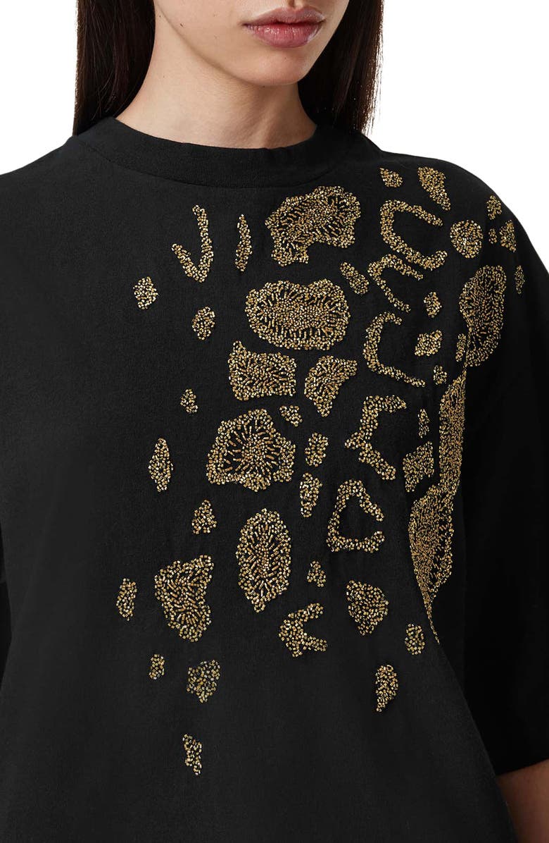 AllSaints Amelie Oversize Embellished Cotton Graphic T-Shirt, Alternate, color, 