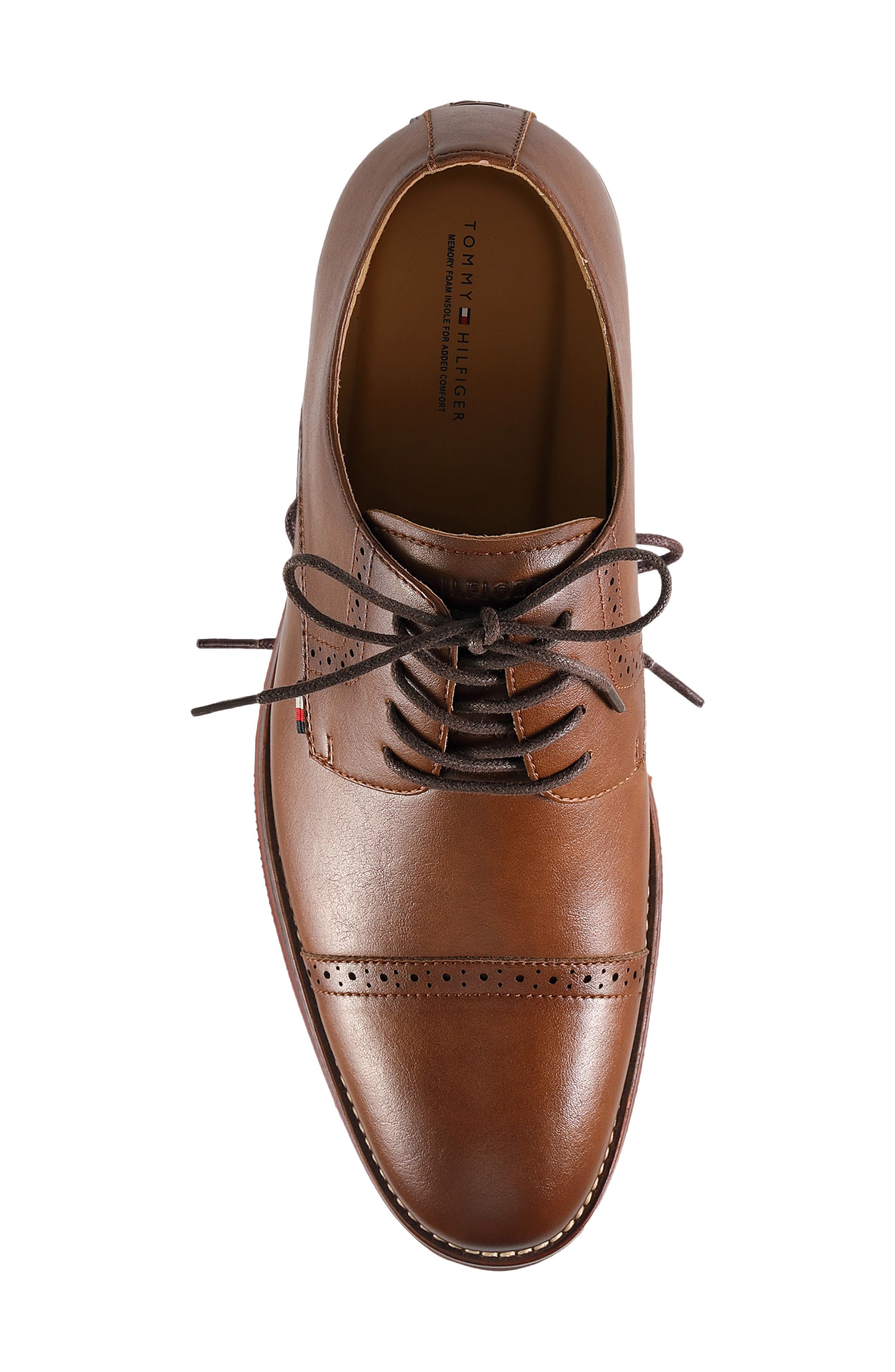 Banta Faux Leather Cap Toe Oxford, Alternate, color, MEDIUM BROWN