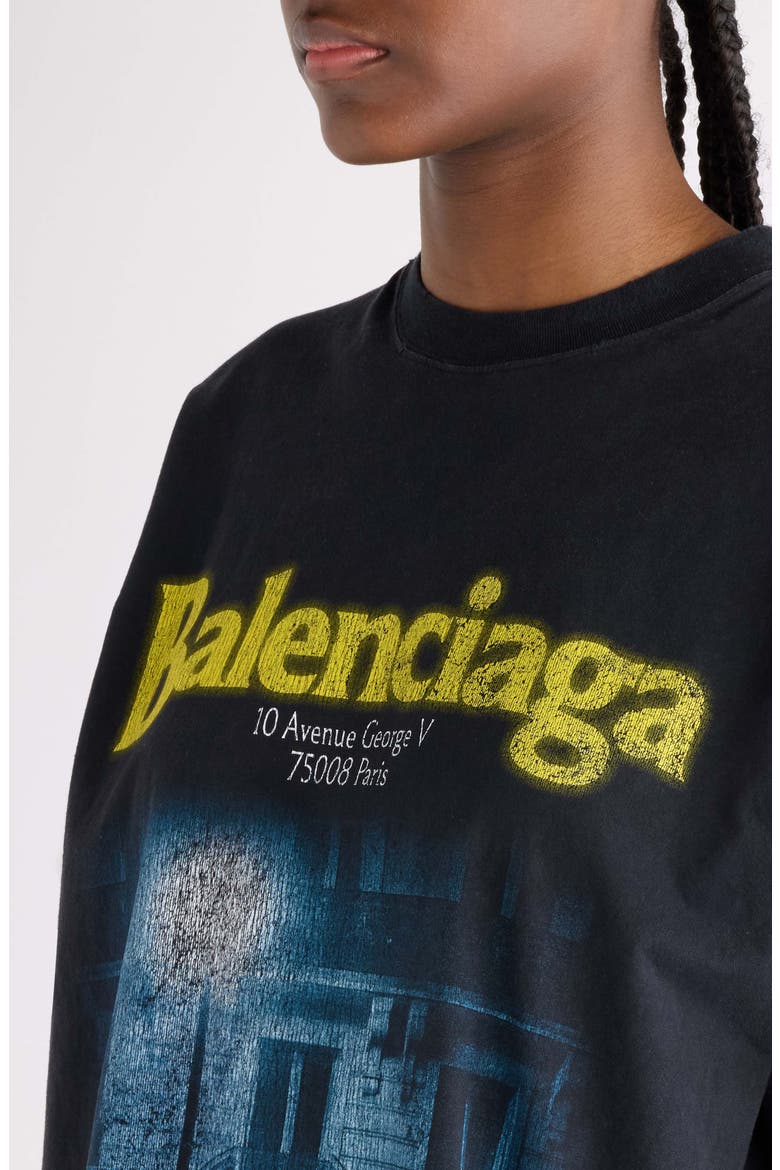 The Address Distressed Cotton Jersey Graphic T-Shirt, Alternate, color, 1041 FADED WASHED BLACK
