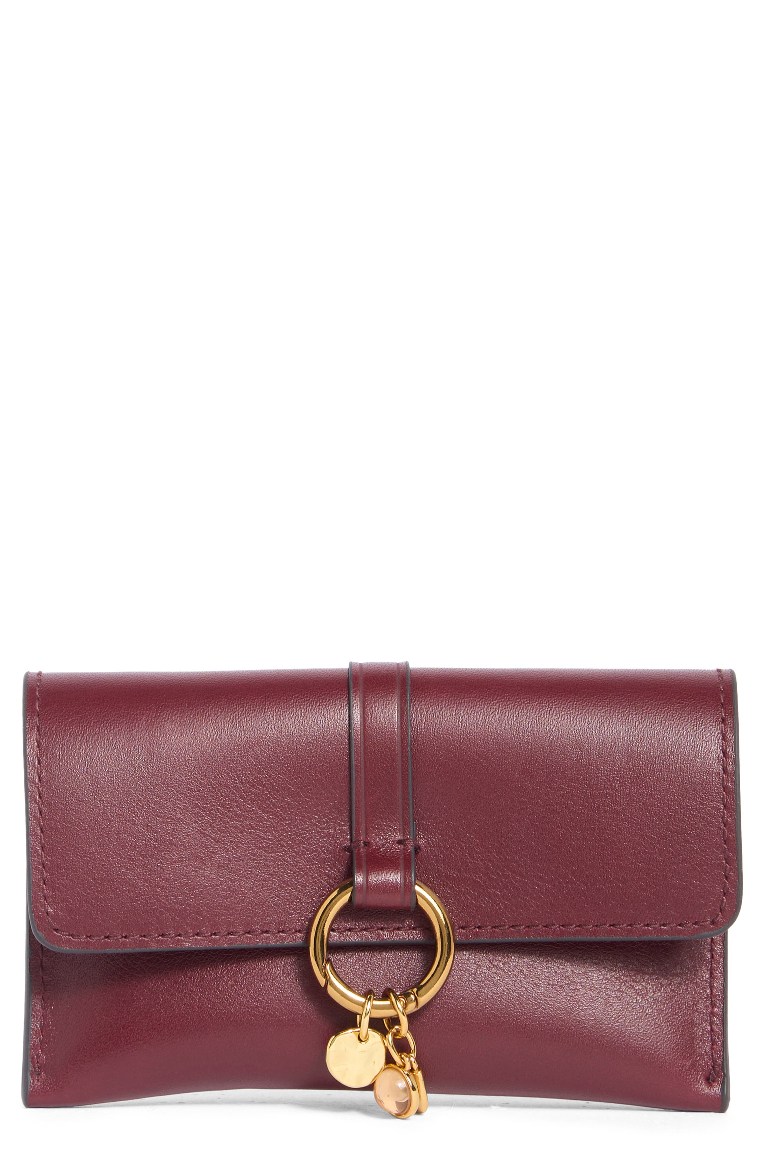 Charm Ring Leather Card Case