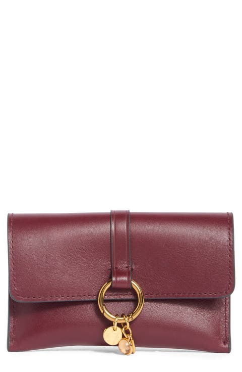 Charm Ring Leather Card Case