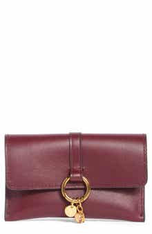 Charm Ring Leather Card Case