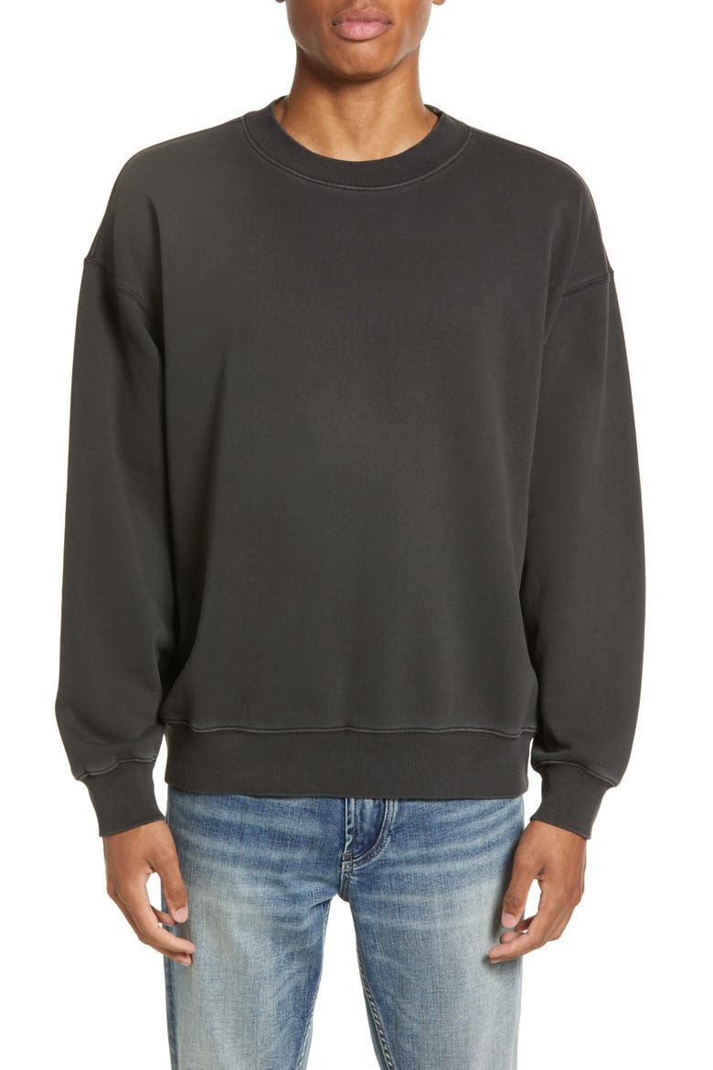 Core Oversize Crewneck Sweatshirt, Main, color, VINTAGE BLACK