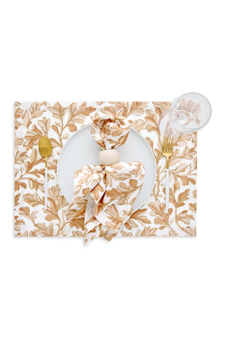 Linen Placemats Set of 4, 14 x 19" - Fallen Leaves, Alternate, color, Autumn