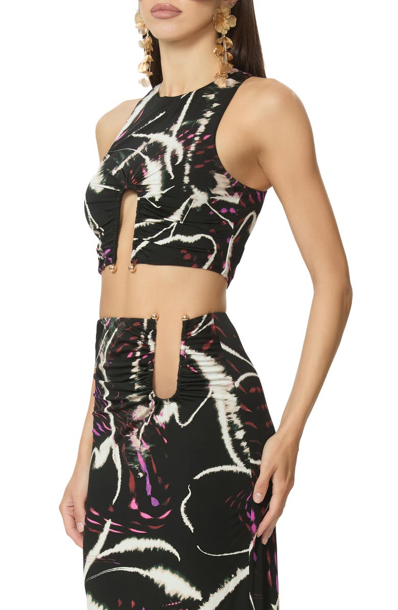 AFRM Saoirse U-Ring Crop Tank, Alternate, color, Night Daisy