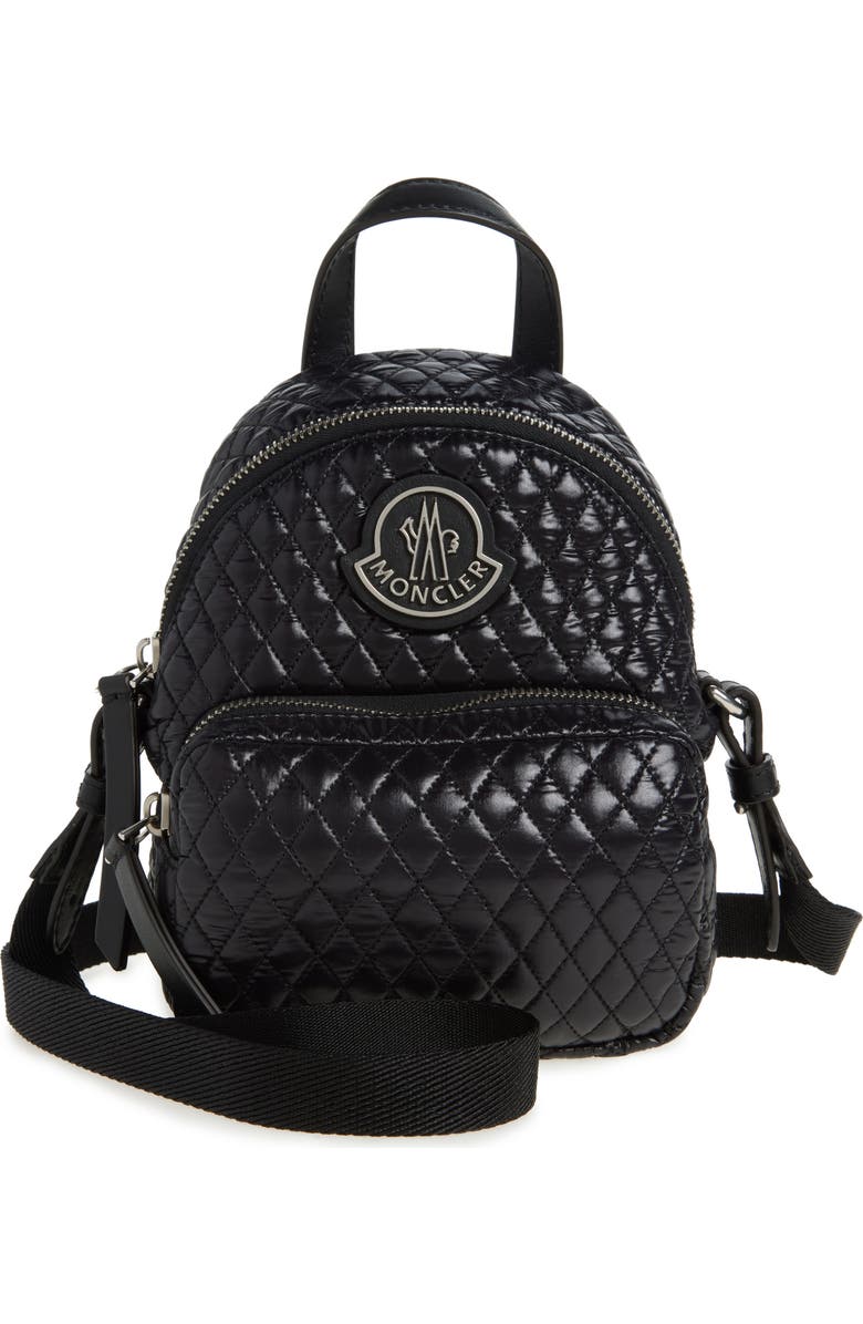 Moncler Small Kilia Quilted Nylon Crossbody Bag, Main, color, Black