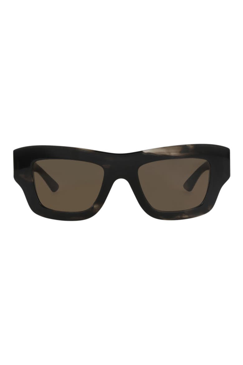 50mm Polarized Square Sunglasses, Main, color, BLACK BLACK BROWN