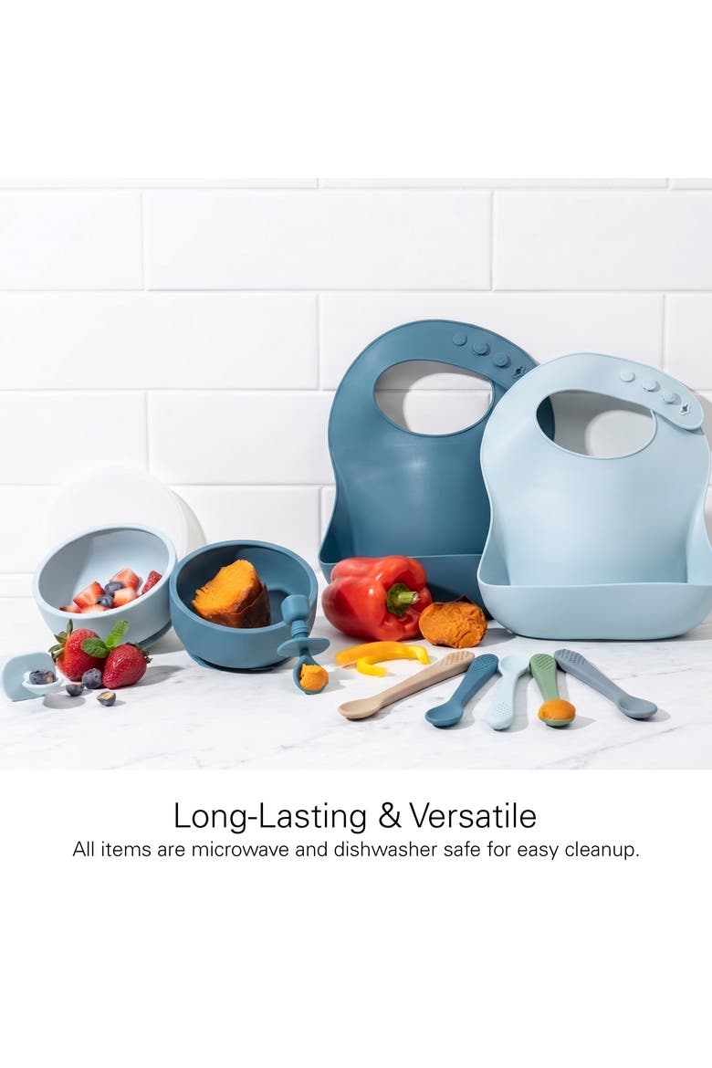Silicone Baby Feeding Set 11-Piece, Alternate, color, Blue