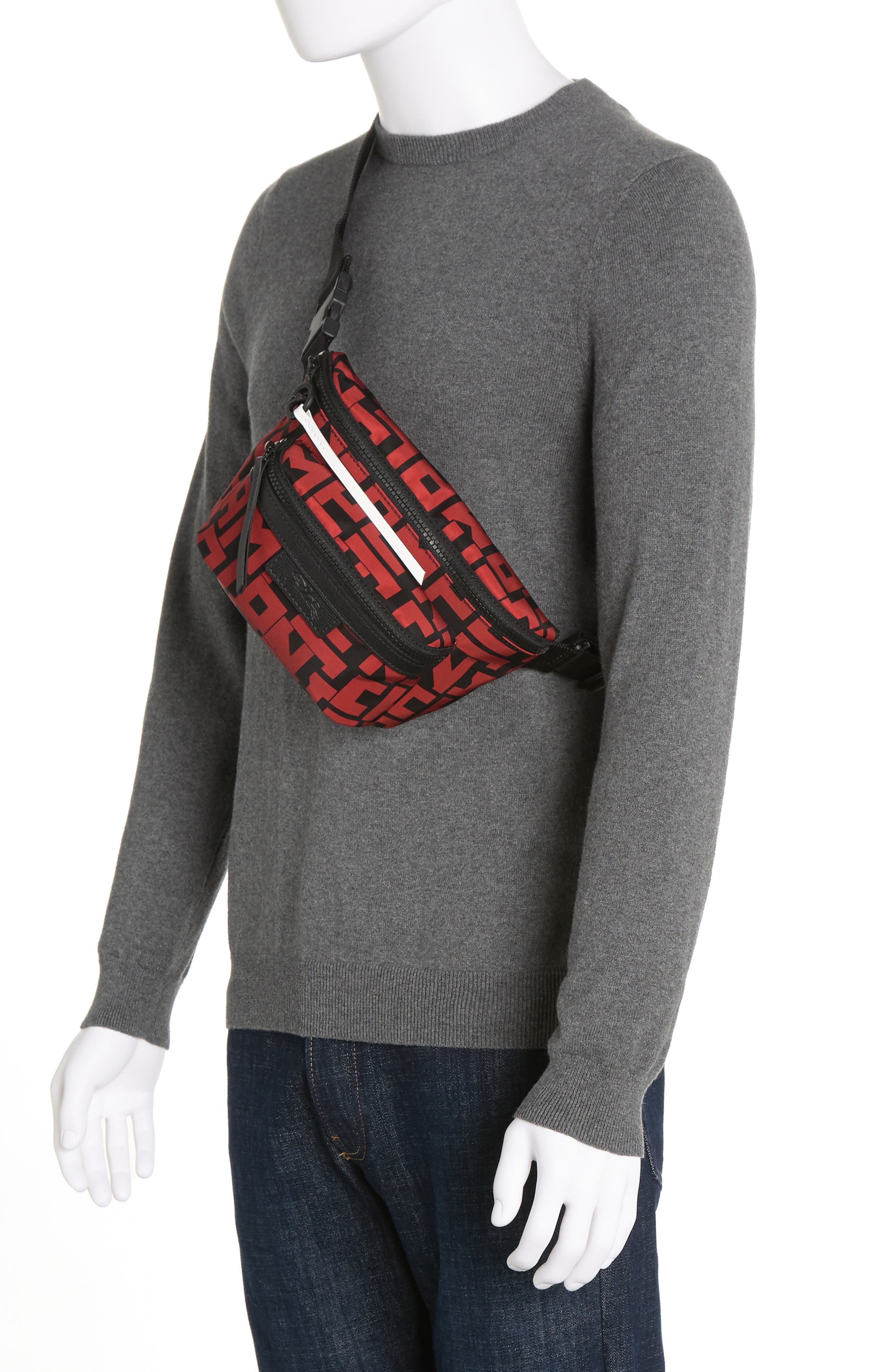 Longchamp Le Pliage Belt Bag, Alternate, color, Blk/Brick