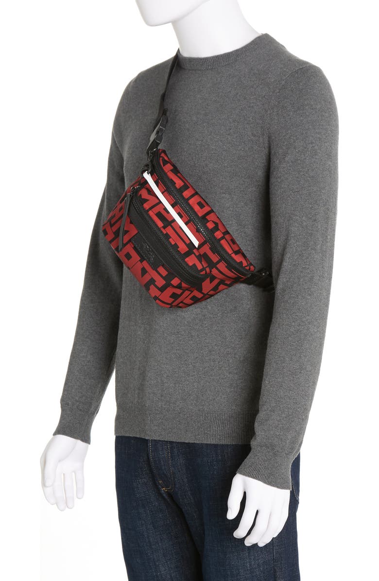 Longchamp Le Pliage Belt Bag, Alternate, color, Blk/Brick