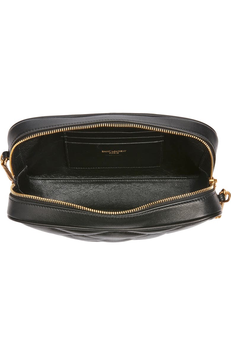 Saint Laurent Gaby Diamond Quilted Leather Camera Bag, Alternate, color, Noir