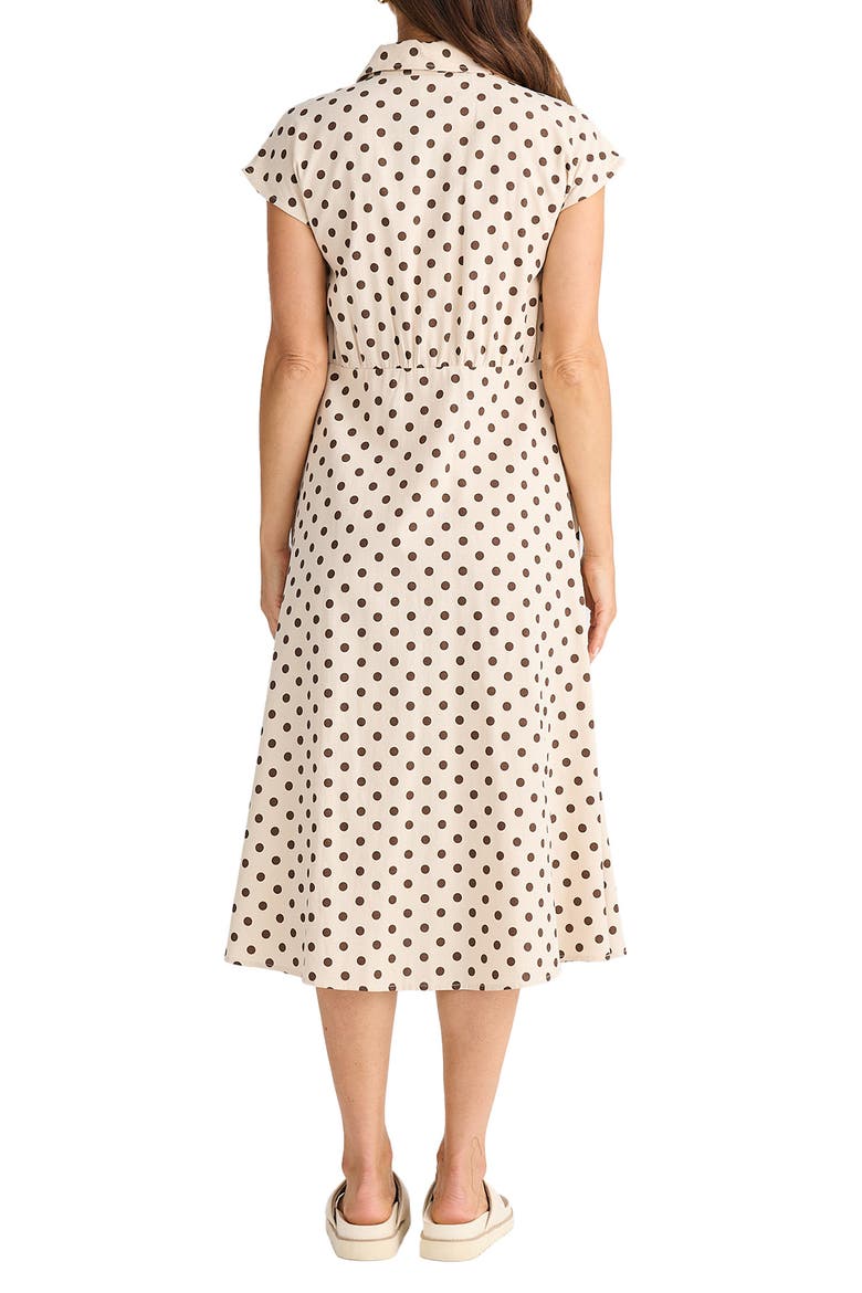Musings Gingham Midi Shirtdress, Alternate, color, CHOCOLATE POLKA DOT