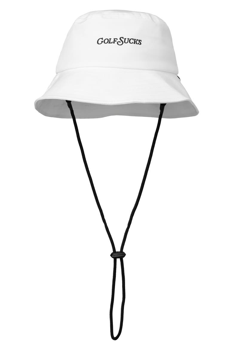 Golf Sucks Bucket Hat, Main, color, WHITE