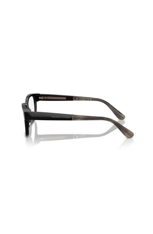 Brunello Cucinelli 53mm Rectangle Optical Glasses In Black
